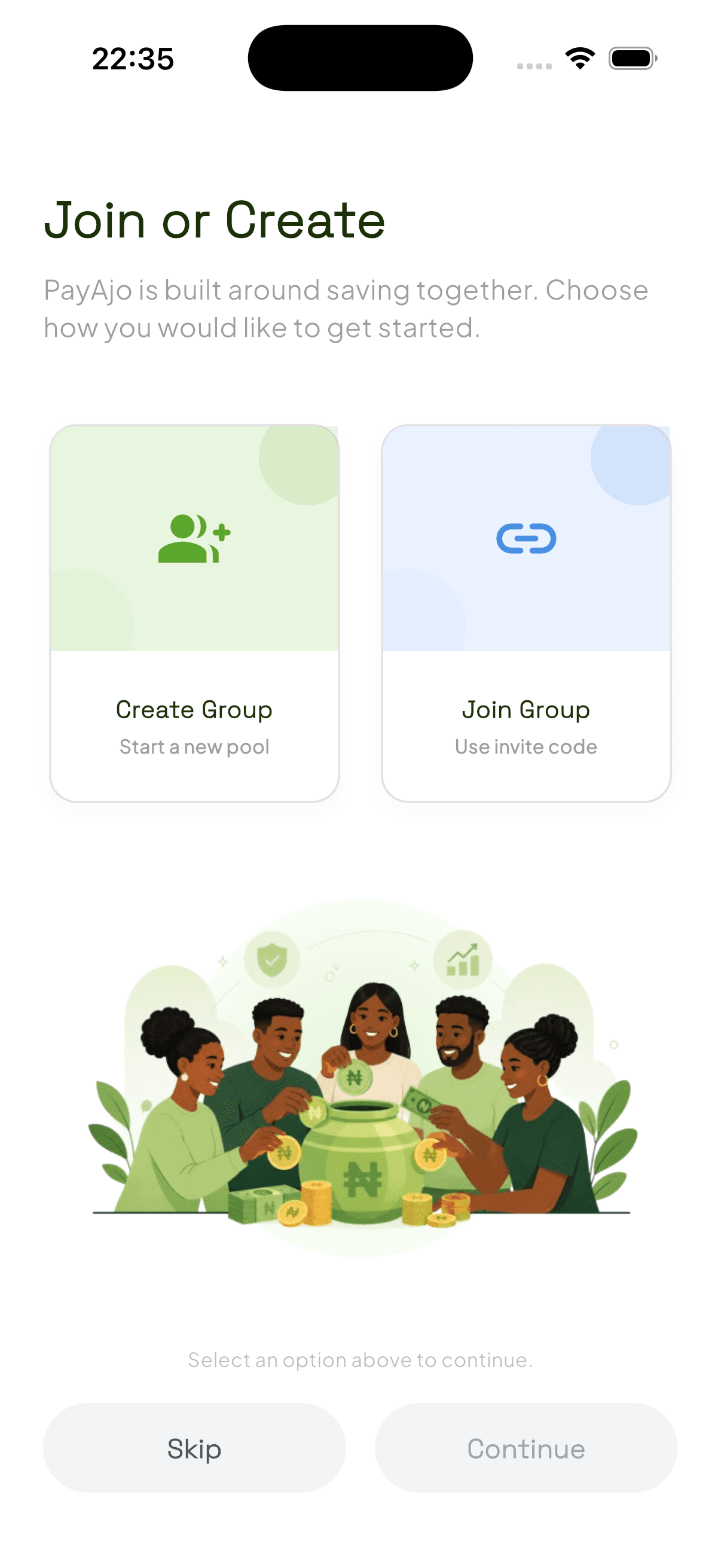 Create or join a savings group