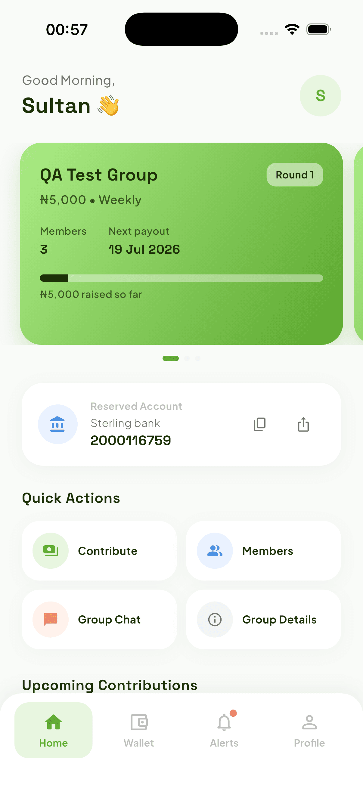 PayAjo app — Home screen